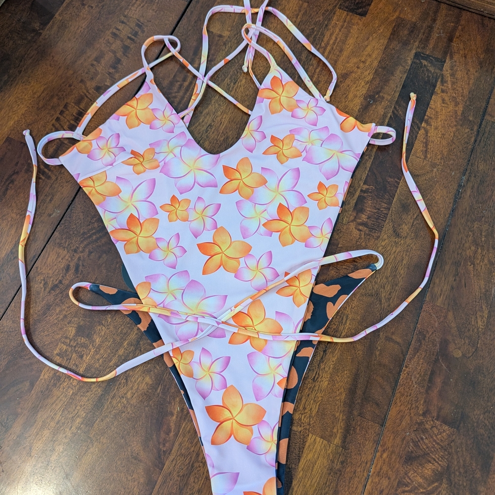 Moana Bikini Orange and Pink One Piece Swim